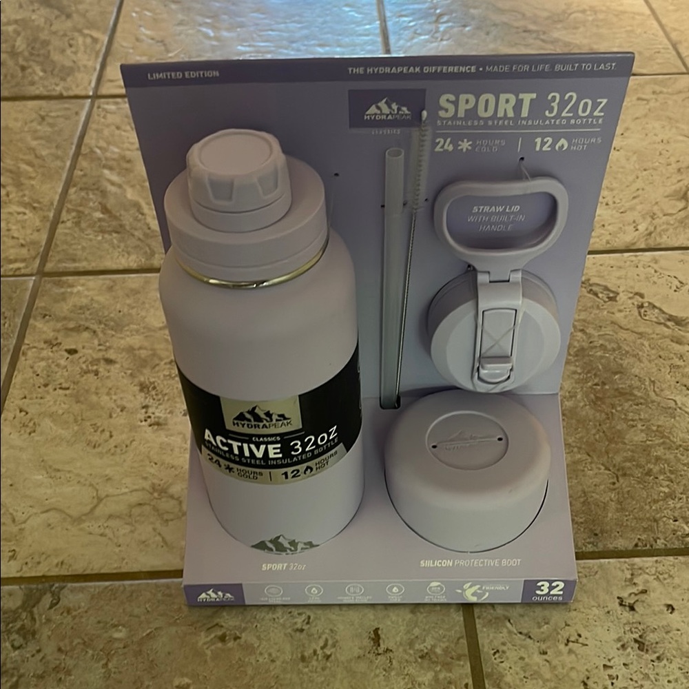 Hydrapeak Sport 32oz Insulated Bottle Set - Purple